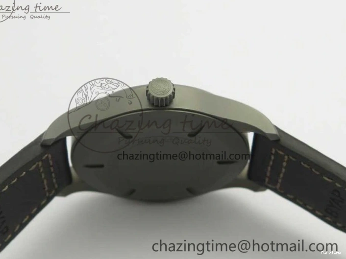 MIROTIME 0504 SmartChoice Mark XVIII IW327006 Titanium M+F 1:1 Best Edition Black Dial on Brown Leather Strap A 7145